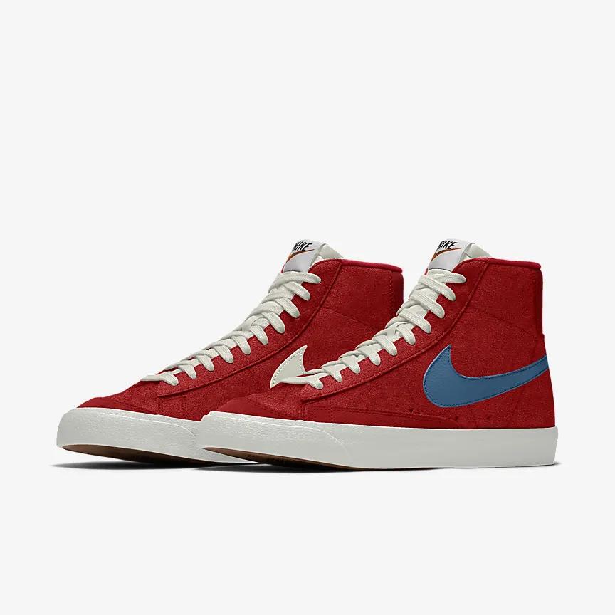 Giày Nike Blazer Mid '77 By You Nữ  Đỏ Xanh